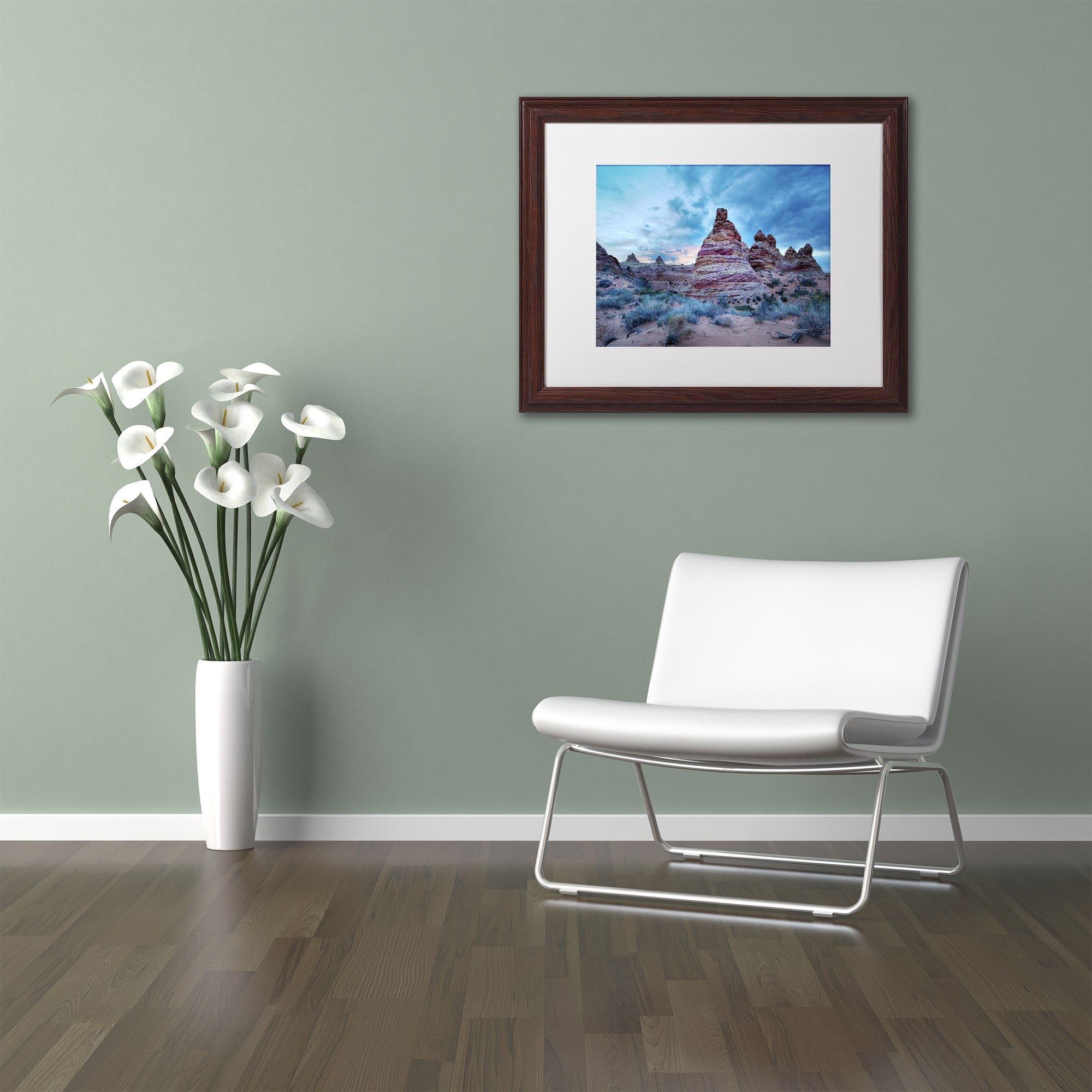 Trademark Fine Art "Cottonwood I" Canvas Art by Moises Levy White Matte, Wood Frame