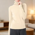 thumbnail image 2 of Knit Sweater Turtleneck Pullover Slim Fit Soft Warm Winter Top Casual Versatile Basic Outfit, 2 of 4