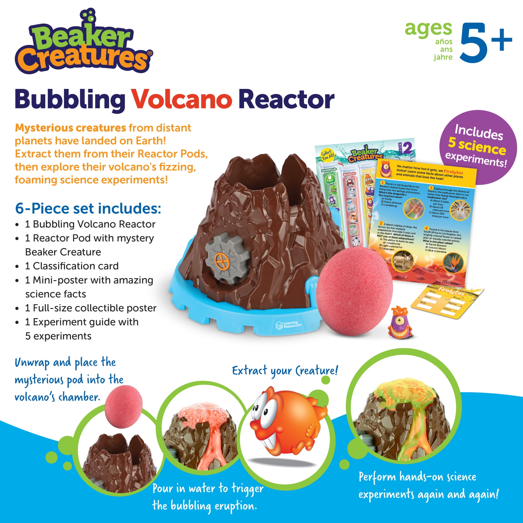 Learning Resources Beaker Creatures Bubbling Volcano Reactor Preschool Science STEM Activities Ages 5 and Up