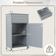thumbnail image 2 of RONG-3 Bathroom Floor Cabinet, Single Door Side Storage Cabinet with Drawer, Wooden Storage Organizer for Bathroom, Living Room, Entryway,Grey, 2 of 9
