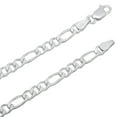 thumbnail image 2 of 4mm Solid .925 Sterling Silver Flat Figaro Chain Necklace, 26 inches, 2 of 7