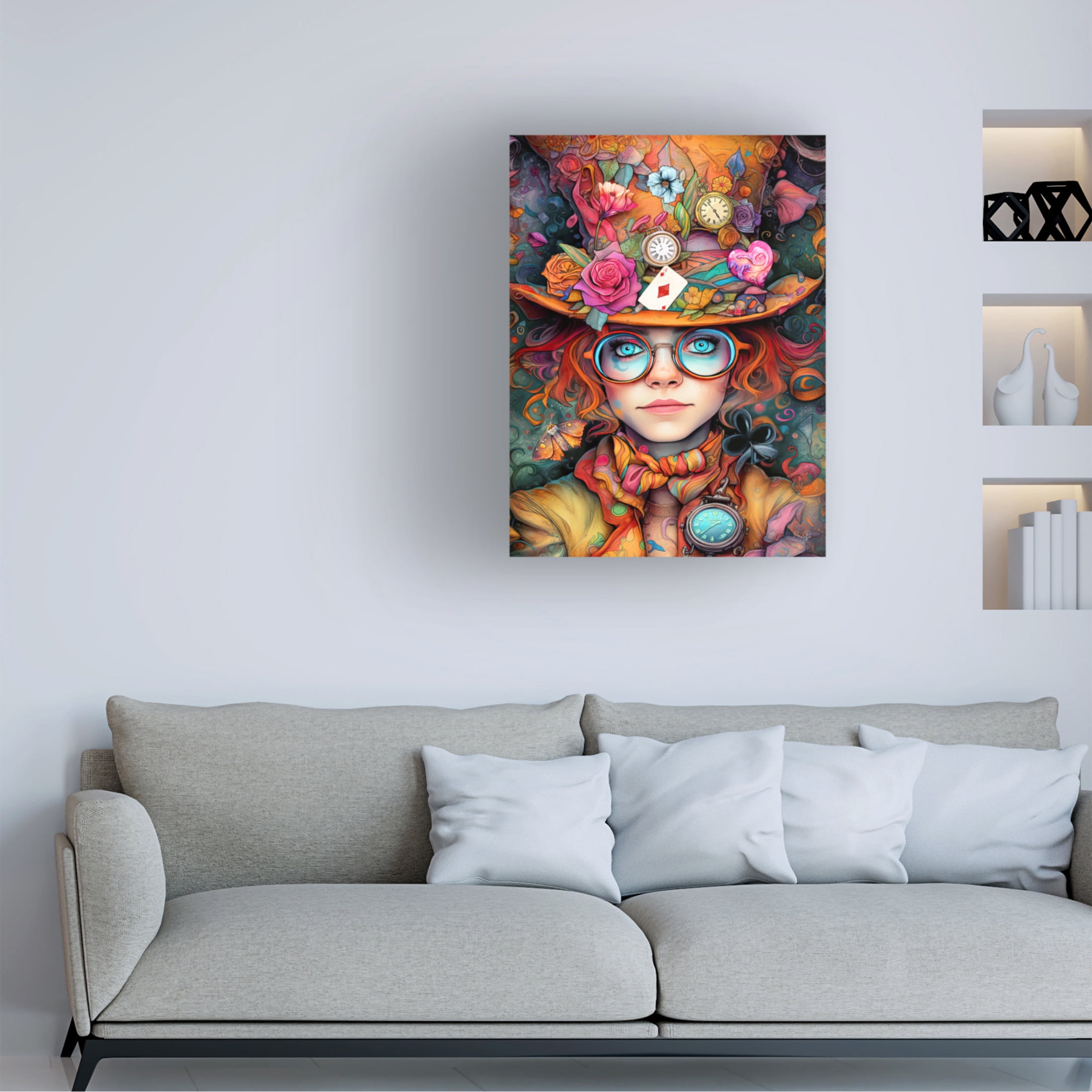Canvas Wall Art - RomantzArt 'Crazy Smart' Wall Art for Living Room, Bedroom, or Office Décor by Trademark Fine Art - 18 x 24 Inches