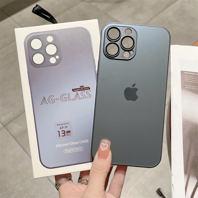 AG Funda De Vidrio Esmerilado Para Teléfono HD Gafas De Lente Cubierta Trasera Para iPhone 14 13 12 11 pro max Gao Jiahui unisex