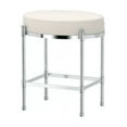 thumbnail image 2 of Gatco 1358 Oval White Leather Vanity Stool, Chrome, 2 of 3