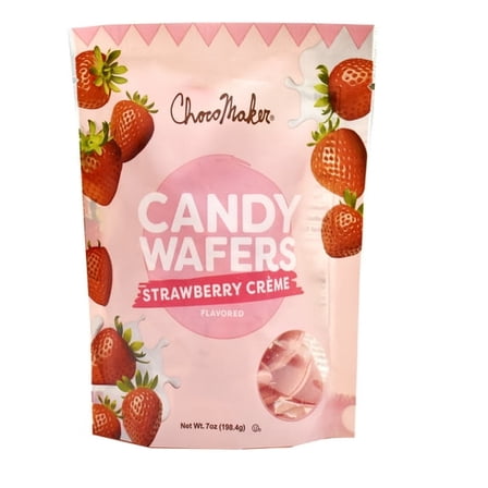 ChocoMaker Strawberry Crème Candy Wafer Melts, 7oz (198.4g), Gluten Free pack of 1