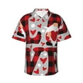 thumbnail image 2 of Picia Buffalo Plaid Love And Gnome Gentle Cotton Regular Fit Short Sleeve Casual Hawaiian Shirt for Men-Medium, 2 of 9