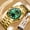 All gold - green surface, variant on Men's Quartz Watch, Luminous Waterproof Multifunctional Men's Watch, Business Trendy Fashion Men's Wristwatch with Calendar