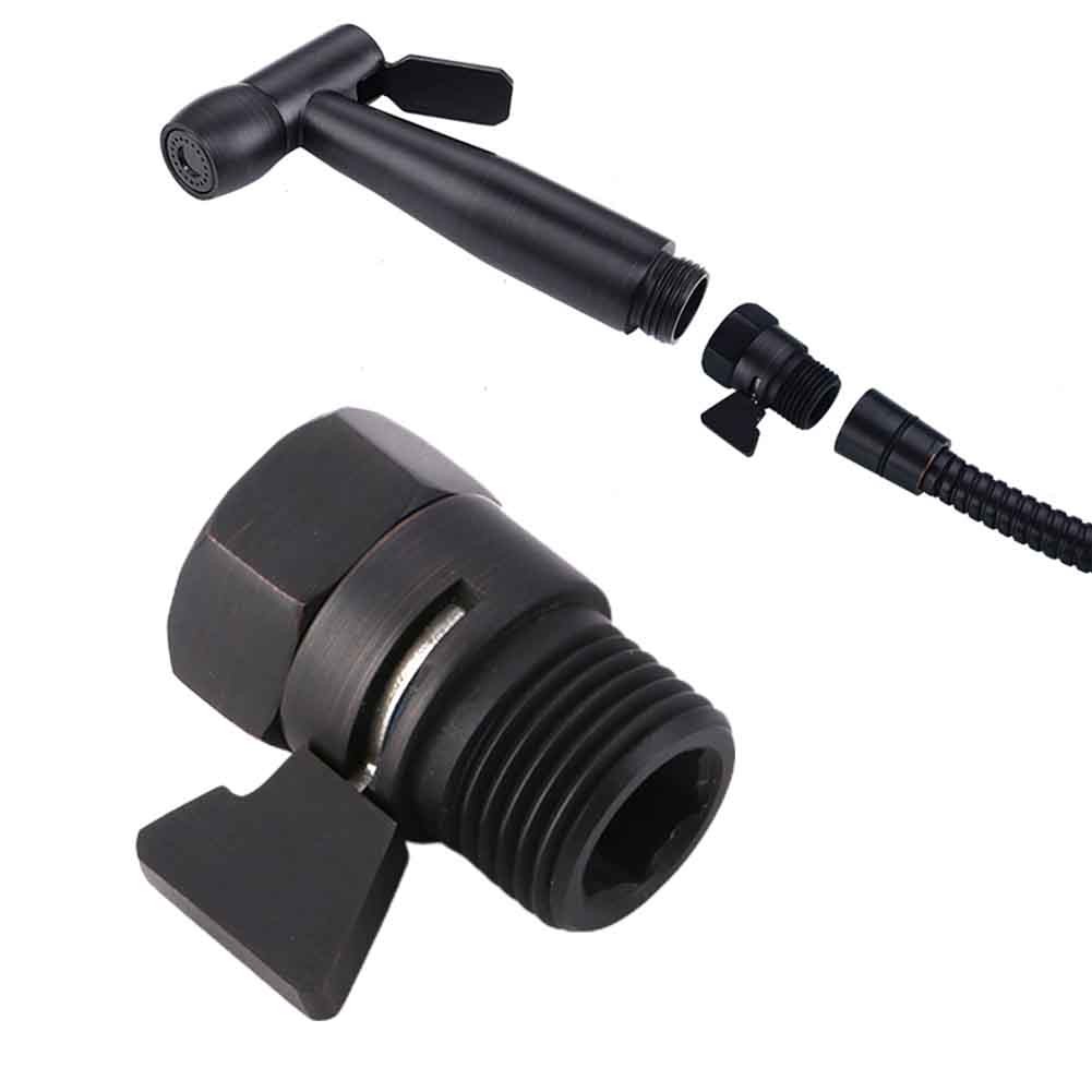 Black Home Solid Brass Flow Quick Control ShutOFF Valve Shower Head Water Saver