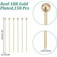 thumbnail image 7 of 150Pcs Brass Ball Head Pins Golden Wire Needle Headpins 22 Gauge Satin Pins Jewelry Making Accessories, 7 of 7