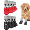 thumbnail image 4 of New Rain Snow Boots Anti-Slip Pet Supplies Waterproof Pet Boots Shoes Socks Cats Dogs Rubber Socks Small Puppy Sock Shoes BLACK M, 4 of 7