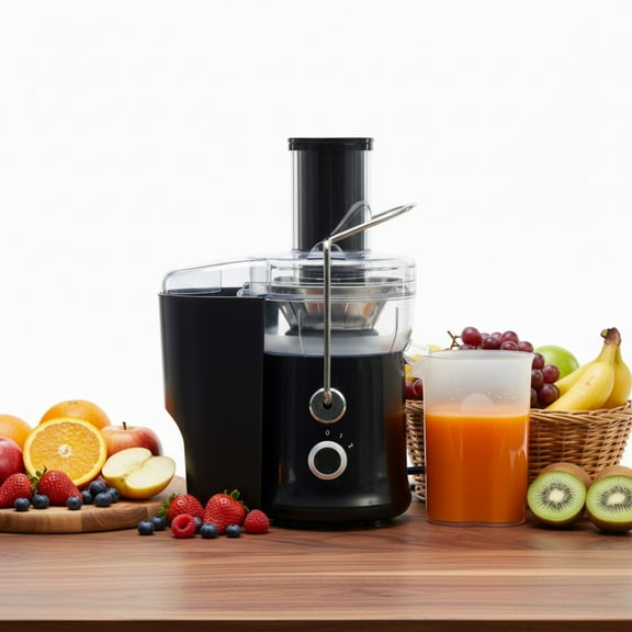EDX 2.6 Inch Electric Juicer Machine, Centrifugal Juicer with Wide Feed Chute for Whole Fruits and Vegetables, Easy to Clean, Black