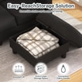 thumbnail image 5 of Walsunny Convertible Sectional Sofa Couch, Modern Linen Fabric L-Shaped Couch 3-Seat Sofa Sectional with Reversible Chaise for Small Living Room, Apartment and Small Space, Black, 5 of 10