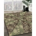 thumbnail image 2 of Ahgly Company Indoor Square Patterned Dark Brown Area Rugs, 4' Square, 2 of 6