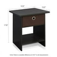 Furinno End Table/ Night Stand Storage Shelf with Bin Drawer, Espresso