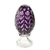 5" Dynasty Crystal Jumbo Purple Egg Figurine Paperweight on Raised Stand Pedestal