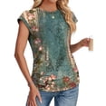 thumbnail image 3 of Camiseta SAMPEEL para mujer, holgada, manga corta, verde, 2XL, 3 of 5