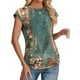 thumbnail image 3 of Camiseta SAMPEEL para mujer, holgada, manga corta, verde, 2XL, 3 of 5