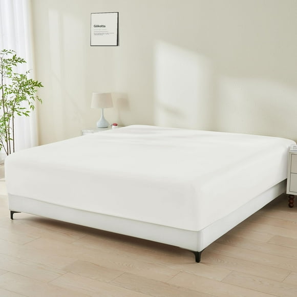 Sábana bajera ajustable GOKOTTA Bamboo Rayon, 16 pulgadas, Pocket Queen Cream
