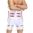 thumbnail image 3 of BLTIBY Men Tummy Control Shorts Solid Color High Waist Seamless Bodice Underwear Slimming Body Shaper Boxer Short Pants White S, 3 of 3