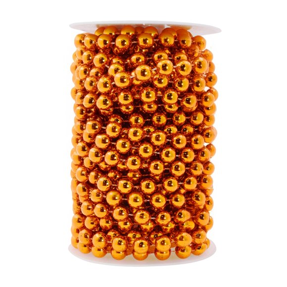 Perlas artificiales de color naranja Garland Mandala Crafts de 10 mm y 10 m