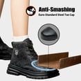 thumbnail image 5 of LASUDRAA Women High Top Steel Toe Safety Boots, Puncture Proof Slip Resistant Lightweight Industrial Work Shoes for Construction Warehouse Work, 5 of 8