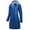 Blue, variant on Women's Hooded Raincoat Outerwear Long Rain Jacket Midi Windbreaker Pockets Water-resistant Spring Anorak Coat Casual Full Zip Black 3X-Large