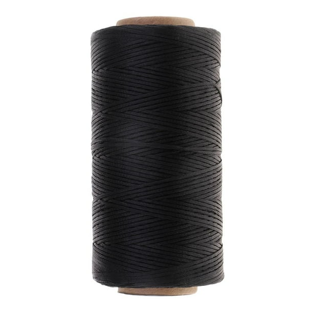 1 rollo de 200 m de hilo de poliéster encerado plano 210D para costura de cuero DIY, 1 mm, S05
