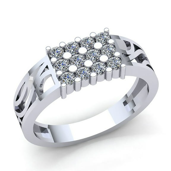 Genuine 3ctw Round Cut Diamond Mens 3 Row Engagement Anniversary Ring Solid 14K Rose, White or Yellow Gold GH I1