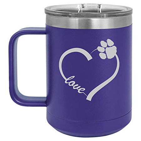 15 oz Tumbler Coffee Mug Travel Cup With Handle & Lid ...