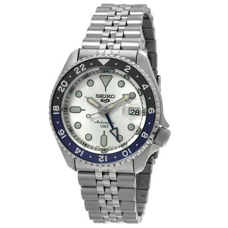 Seiko 5 Sports Men's Automatic GMT Silver Dial Watch SSK033