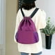 thumbnail image 2 of Mochila Oxford de tela con cordón, de gran capacidad, para mujer, sencilla y portátil, para exteriores (negro, morado y azul oscuro), 2 of 5