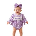 thumbnail image 5 of CAIXIA Baby Girl Halloween Outfit Long Sleeve Plaid Bow Snap Bodysuit Romper Onesie Jumpsuit Stretchy Clothes Casual Dress Up Outfit, 5 of 9