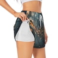 thumbnail image 3 of Lsque Magical Butterfly In Forest Printed Women's Running Shorts with Liner Pockets,Elastic Quick Dry Workout Athletic Gym Yoga Shorts,Womens High Waist Shorts-Small, 3 of 9