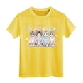 thumbnail image 4 of Boys Easter Shirt for Girls Cute Cat Bunny Tshirt Short Sleeve Crew Neck Relaxed Fit Casual Holiday Graphic Tees Yellow, 10-11 Years, 4 of 4