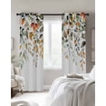 thumbnail image 2 of Blackout Curtains for Bedroom, Orange Green Eucalyptus Leaves Room Darkening Window Drapes for Living Room, Fall Botanical Watercolor Thermal Insulated Grommet Curtains, 42x54 inch, 2 Panels, 2 of 9