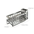 thumbnail image 3 of Kitchen Sink Organizer Rack | Stainless Steel Countertop Multifuntion Storage for Sponges Soap Brushes Utensils | Towel Bar Drain Tray | Punch-Free Easy Install | Silver | 10.94x3.15x4.33in, 3 of 6