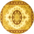 thumbnail image 1 of Ahgly Company Indoor Round Medallion Yellow Traditional Area Rugs, 7' Round, 1 of 4