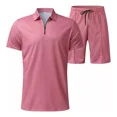 thumbnail image 4 of Conjuntos Short Solapa Hombre,polo Estampado Traje,2piezas, 4 of 8