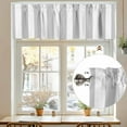 thumbnail image 4 of Kitchen Valances for Window, Grey Stripes White Striped Light Filtering Rod Pocket Valance Curtain, Modern Geometric Art Short Curtains Window Topper for Bedroom Bathroom Living Room 60x18in, 4 of 9