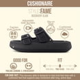 thumbnail image 3 of Cushionaire Fame Pillow Recovery Sandals for Women, Adjustable Double Buckle Waterproof EVA Cloud Slides for Women, 3 of 20