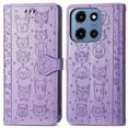 thumbnail image 4 of Funda Cartera FOXDOCK para Motorola Moto G 2025 , Flip PU con Relieve de Gatos y Perros, Tarjetero y Soporte, 4 of 6