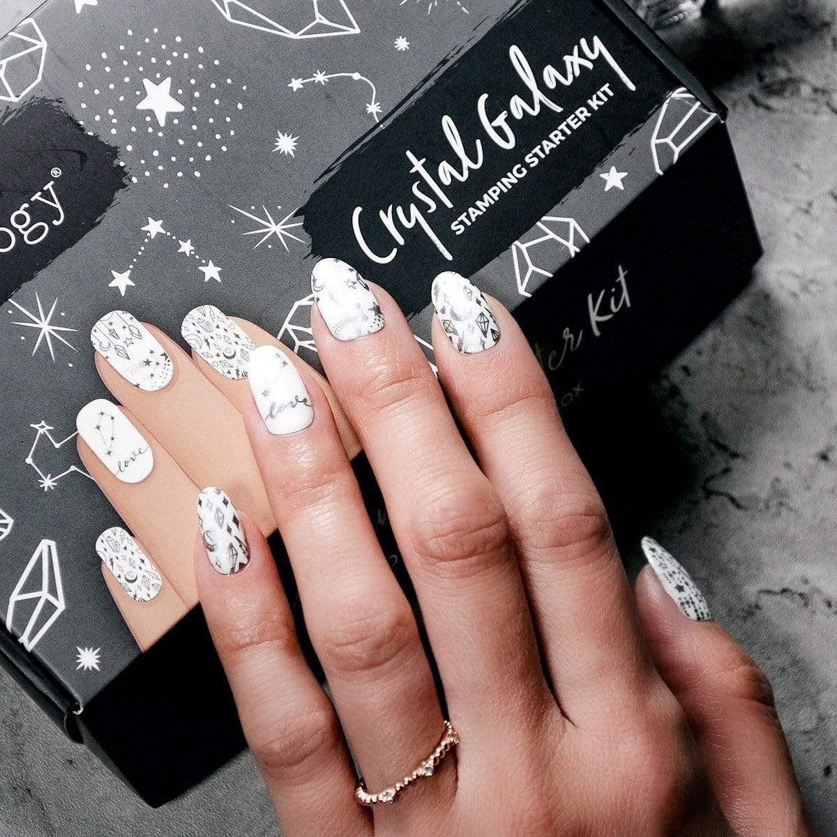 Maniology Crystal Galaxy: Space-Themed Nail Stamping Starter Kit Bundle