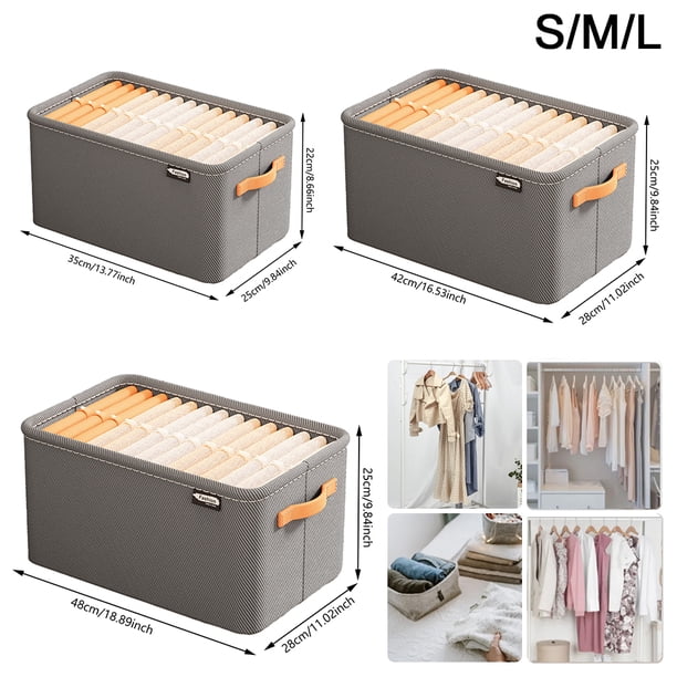 Organizador Sujetadores Caja Almacenamiento Plegable para Pantalones Vaqueros Doméstico Tela (gris M)