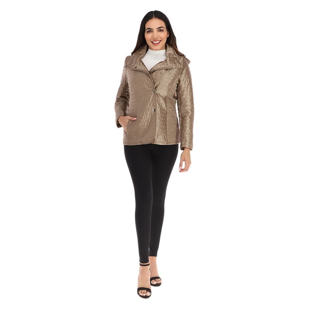 Chamarra capitoneada satinada con capucha desmontable SHYLA T51017/TrendyGirl/chamarra