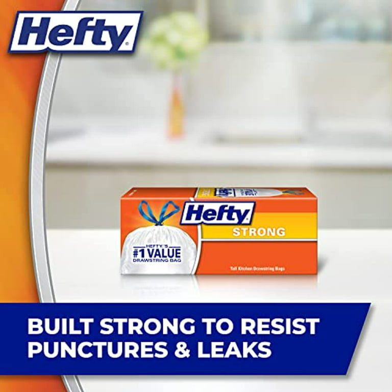 Hefty Strong Tall Kitchen Trash Bags, Unscented, 13 Gallon, 45 Count, Men's, Size: One size, Clear