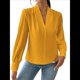 thumbnail image 3 of Blusas de Trabajo para Mujer, Blusas de Larga, Blusas de Oficina con Cuello en V, Blusas de para Mujer Naranja L, 3 of 9