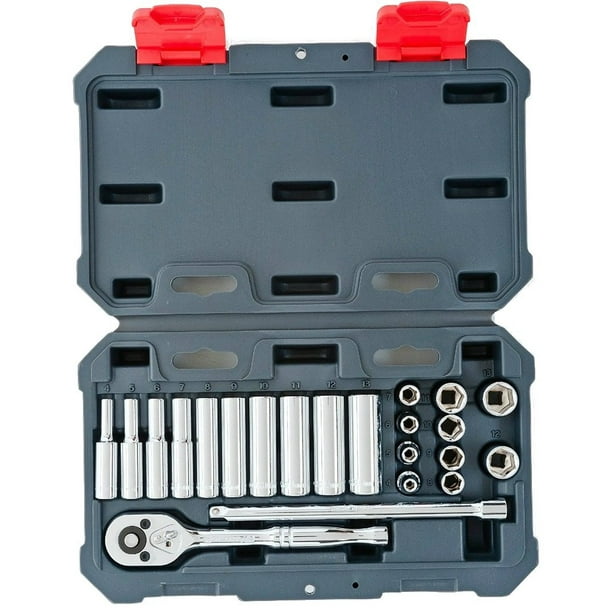 Crescent CSWS3 1/4" Drive Metric Socket Wrench Set, 22 Piece Walmart
