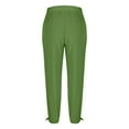 thumbnail image 3 of Fesfesfes Women's Comfy Trousers Summer Adjustable Ankle Ties Elastic Drawstring Waist Loose Pants Baggy Breathable Beach Wearing(Green,XL), 3 of 7