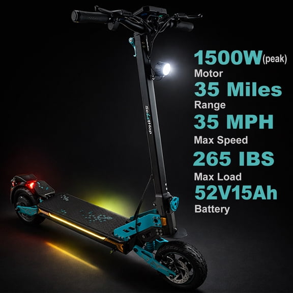 NovaHop G3 Adult Electric Scooter, 10" Pneumatic Tire, 30-40 Miles Range and 35Mph Speed, 1500W Peak Motor Foldable Escooter for Adult, Black