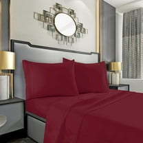 Elegant Comfort Silky-Soft 1800 Series - Wrinkle-Free 4-Piece Bed Sheet Set, Deep Pocket up to 16 inch, Queen, Burgundy